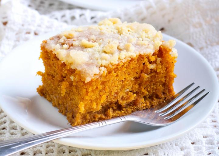 Browned butter frosted pumpkin bars. Photo by MShev/Shutterstock.