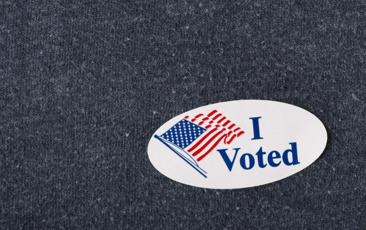 i voted white sticker with american flag