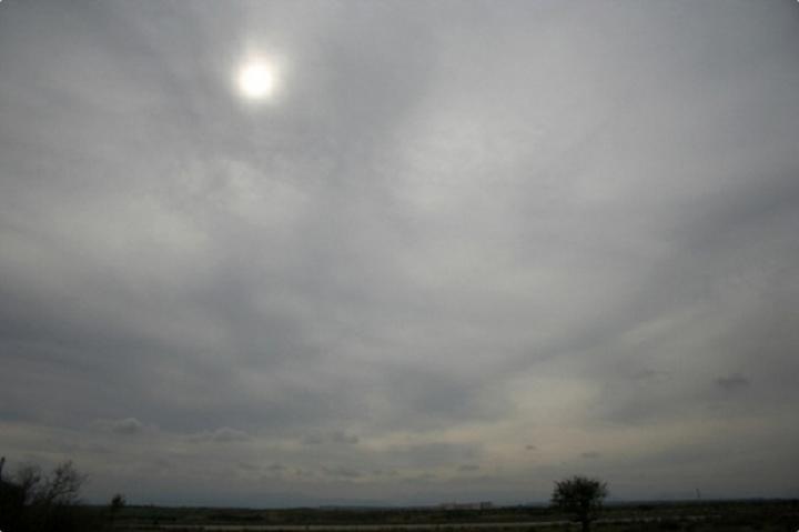 Altostratus clouds with the sun shining through