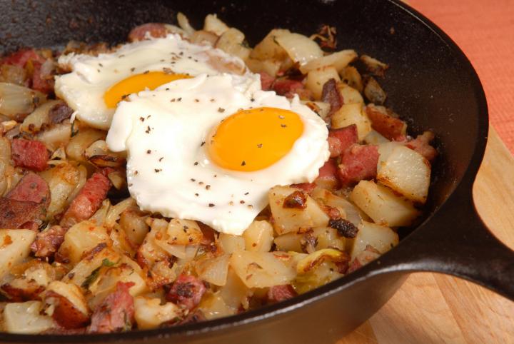 Corned Beef Hash with Eggs. Photo by David P. Smith/Shutterstock