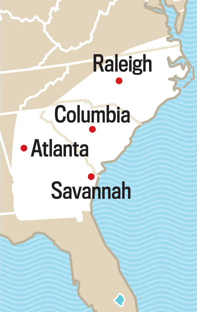 Map showing Old Farmer's Almanac long range weather region number 4