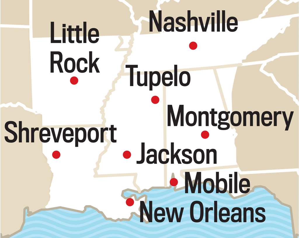 Map showing Old Farmer's Almanac long range weather region number 8