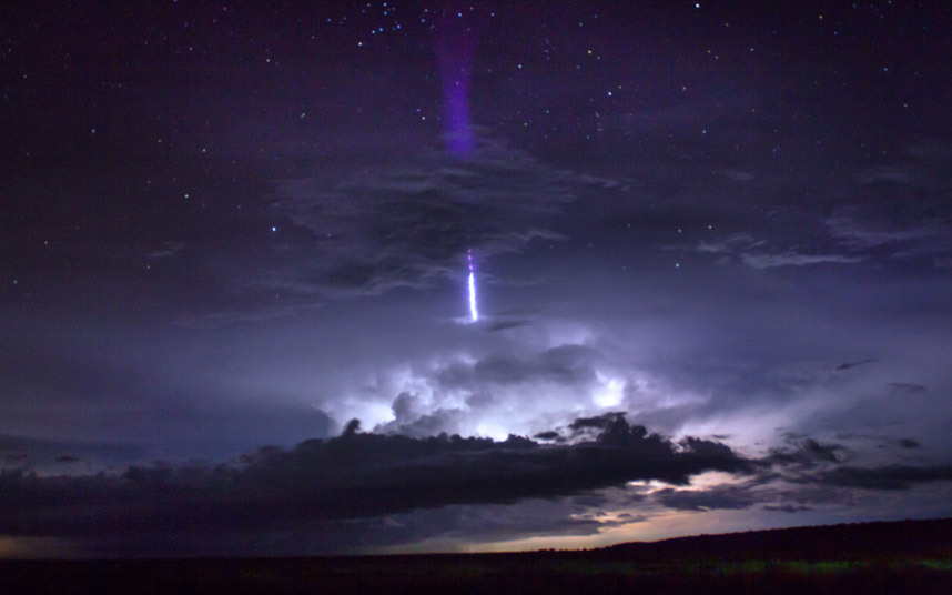  A remarkable 'blue jet,' captured by Thijs Bors is the Northern Territory, Australia.