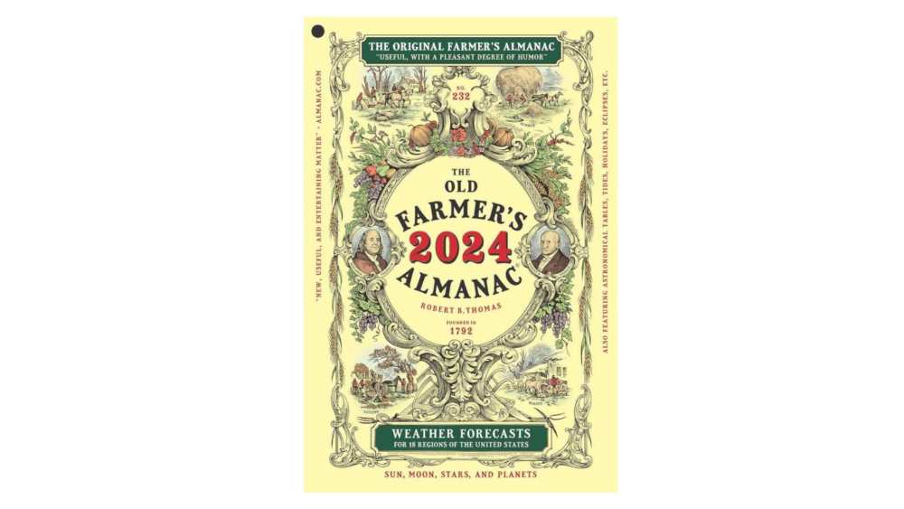 2024 old farmer's almanac with a hole in it!