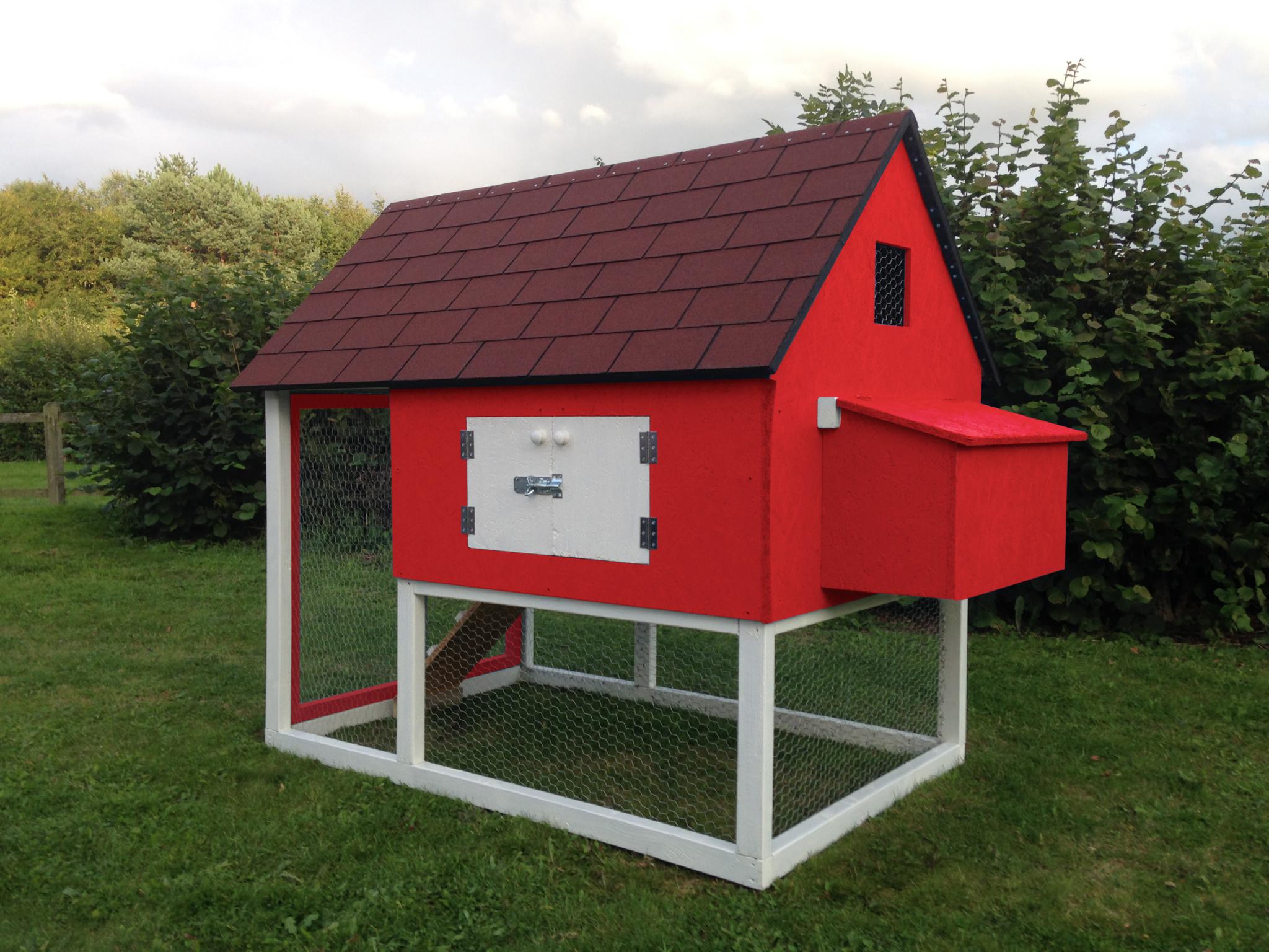 Above is a chicken coop that is doable for someone without too much DIY experience.