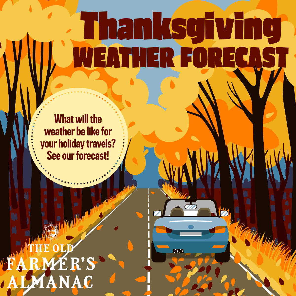 infographic, thanksgiving weather forecast, will it rain or snow?
