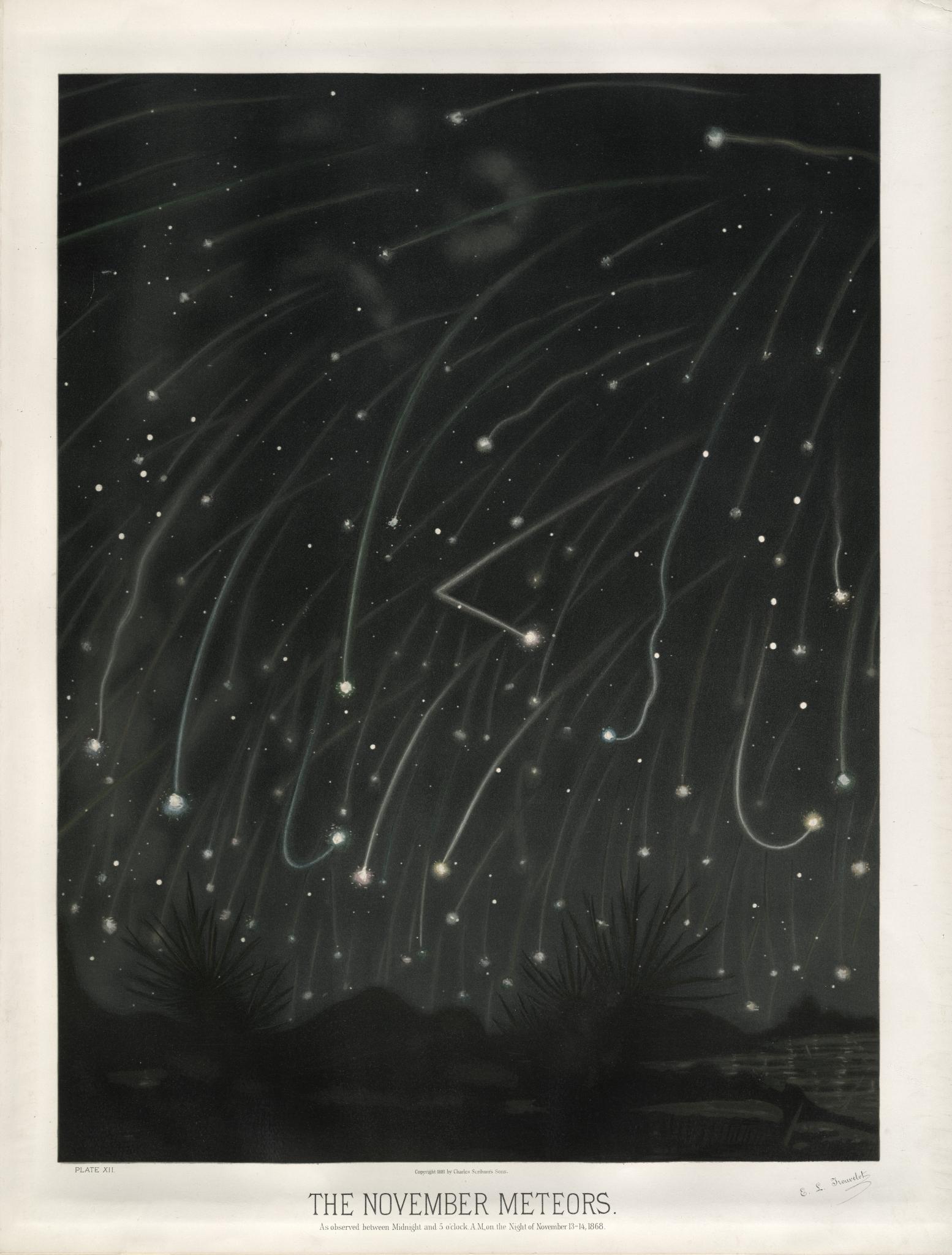Leonid meteors illustration