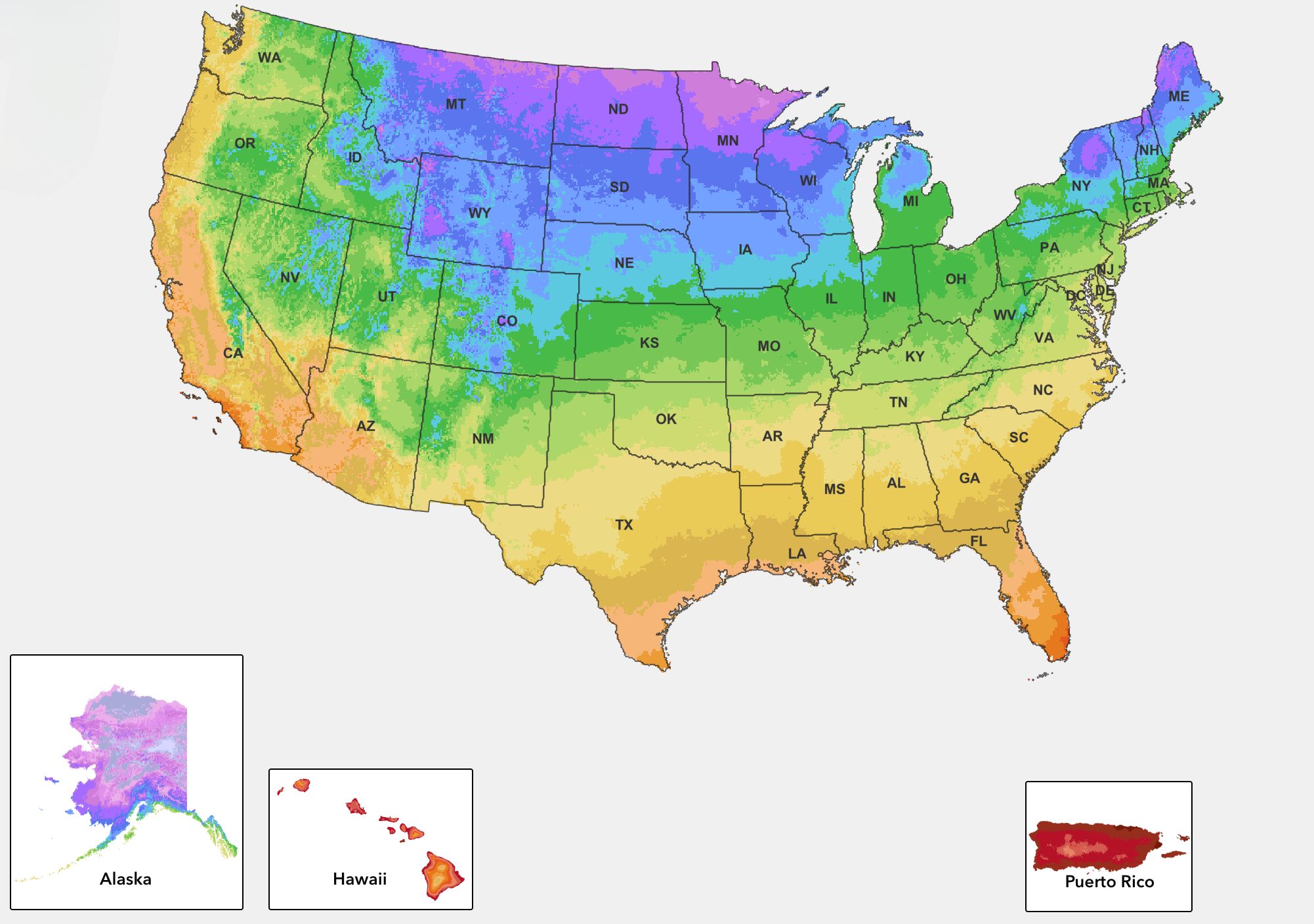 2023 USDA Plant Zone Map, Plant Hardiness Map of the USA (including Alaska, Hawaii, and Puerto Rico)