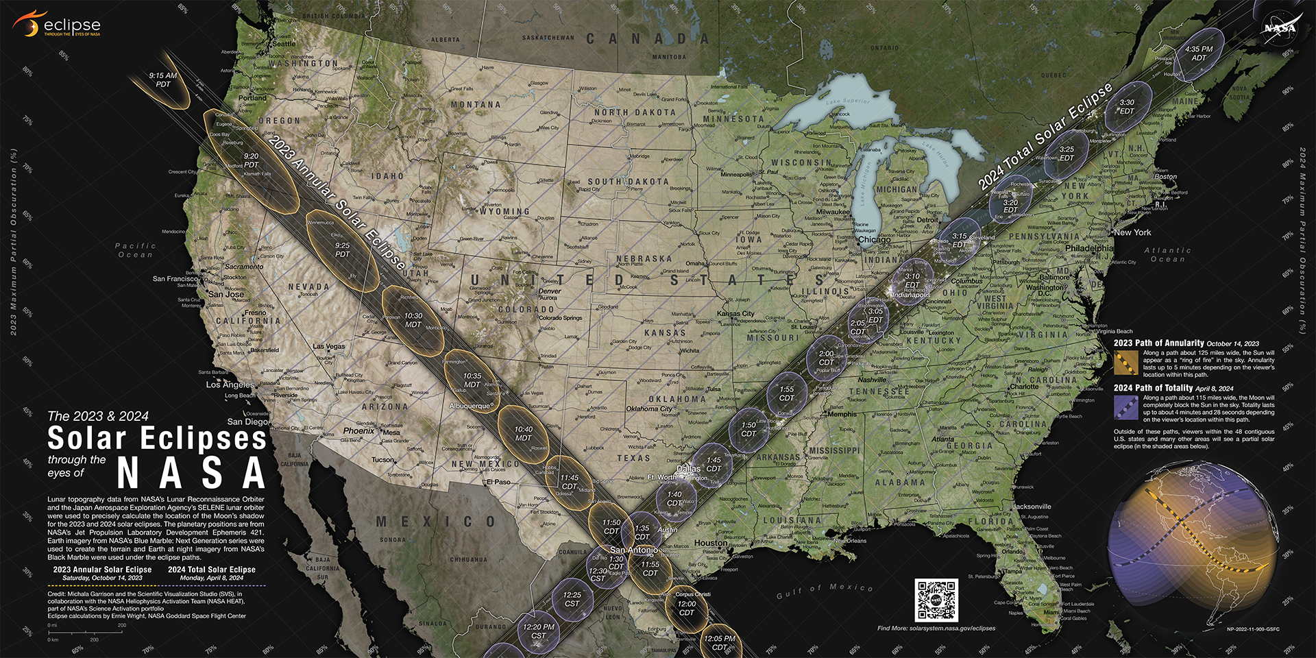 NASA path of eclipse totality