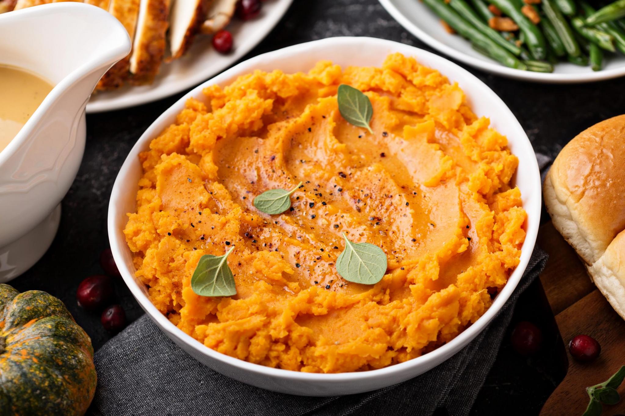 maple-mashed sweet potatoes