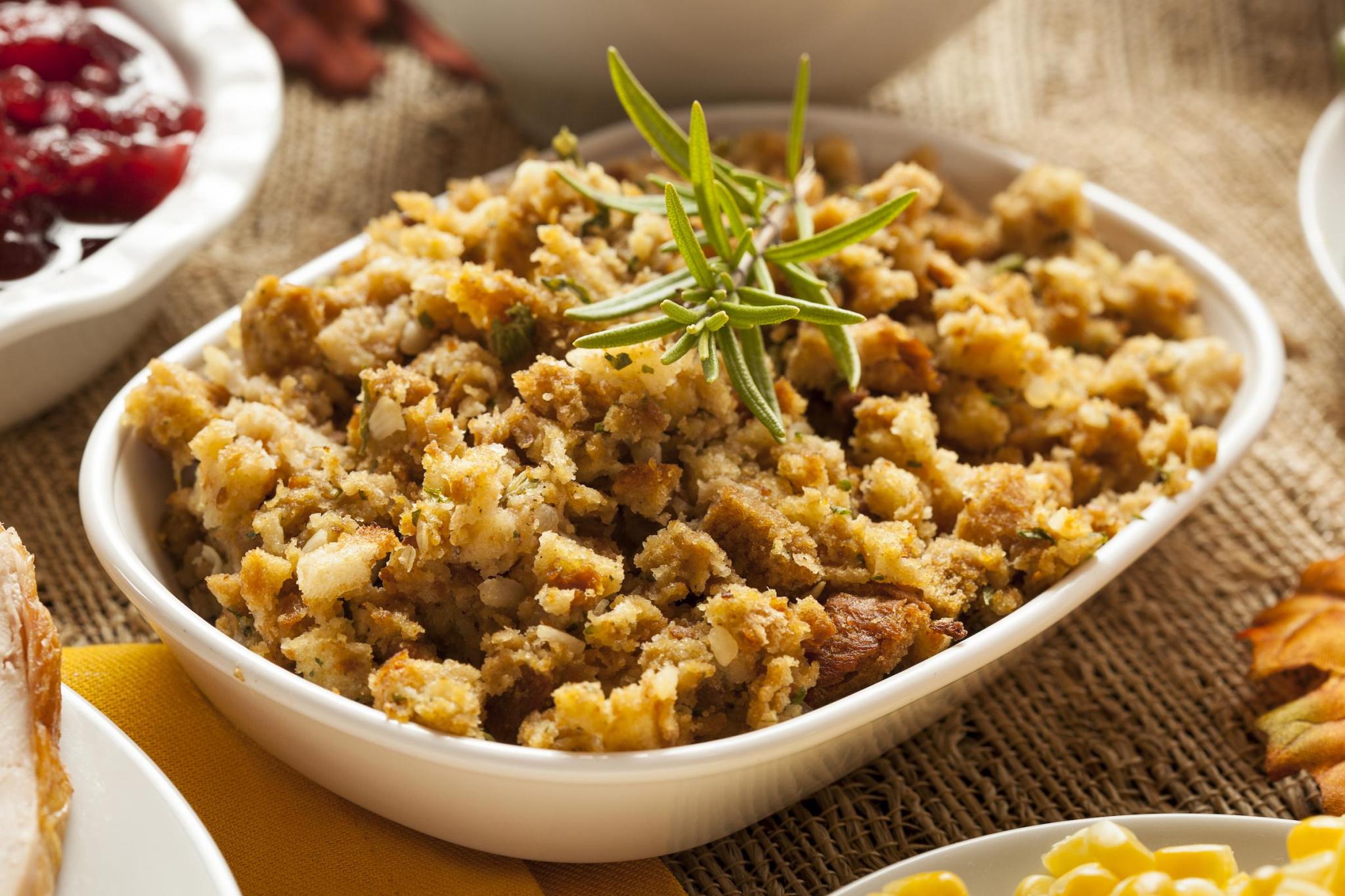 make ahead stuffing/dressing in a casserole dish