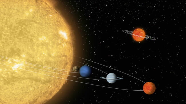 Planets orbit the Sun and one seems to stray.