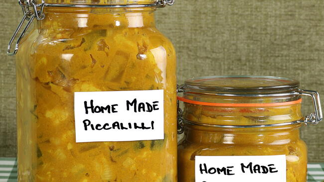 piccalilli in canning jars