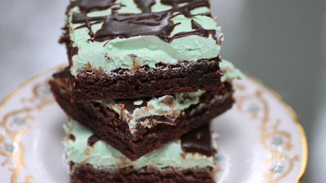 Luck of the Irish Peppermint Brownies