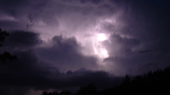 Lightning, Late evening western sky with distant storm.