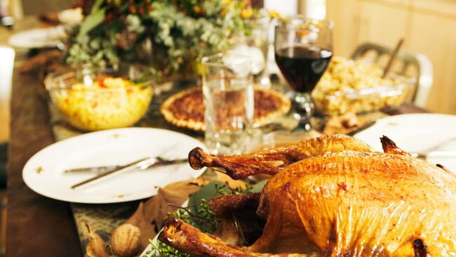 Thanksgiving Feast served at the dining room table