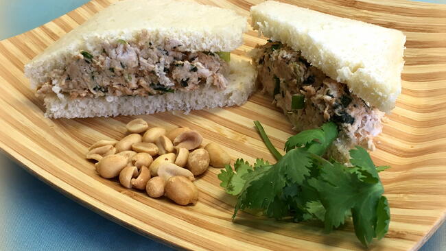 Thai-Spiced Peanut Chicken Salad Tea Sandwiches