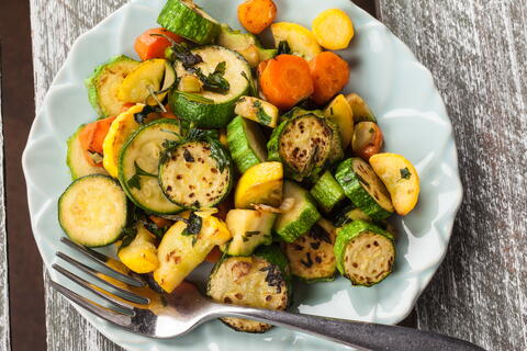 Grilled Baby Vegetables With Garlic-Saffron Butter