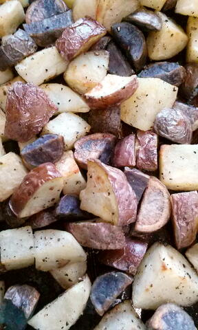 Roasted Red, White, and Blue Potatoes