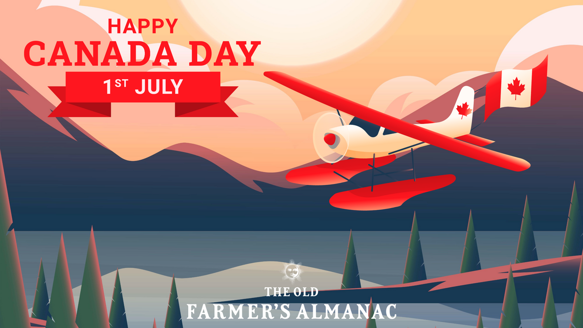 Happy canada day, plane with flag