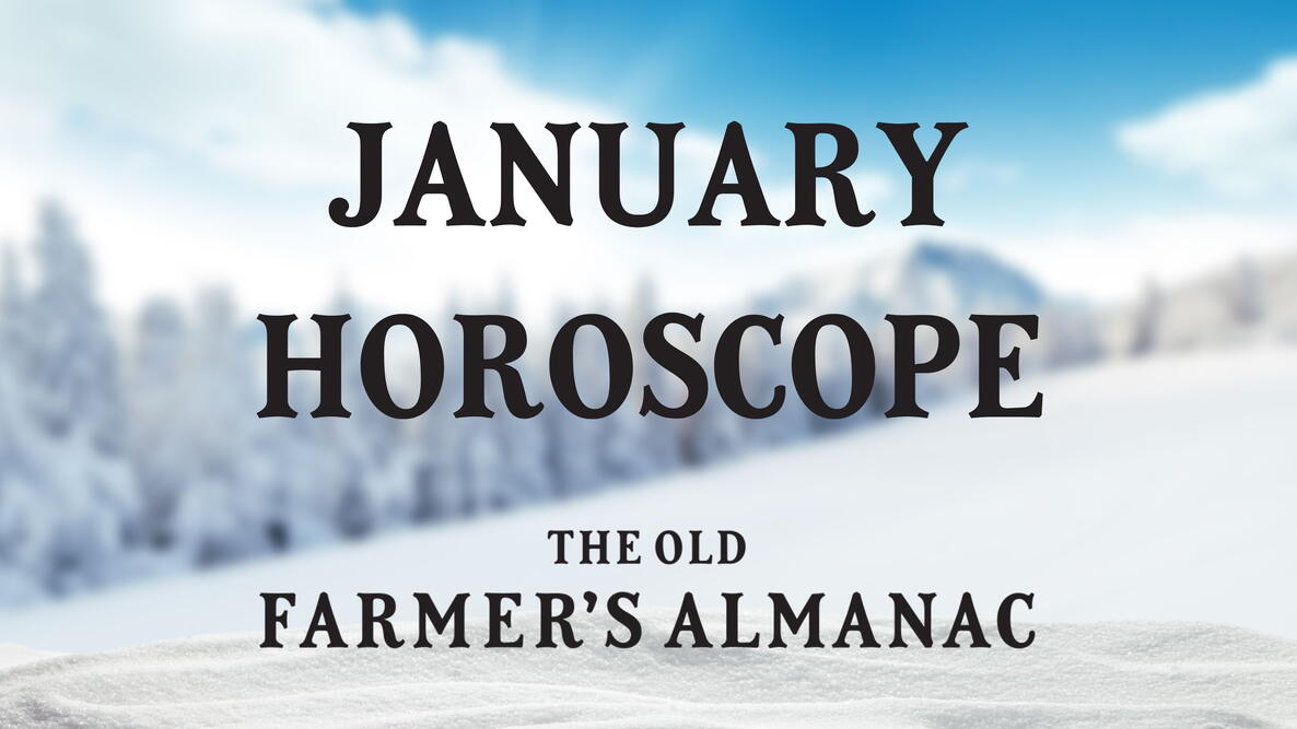snowy background, january horoscope