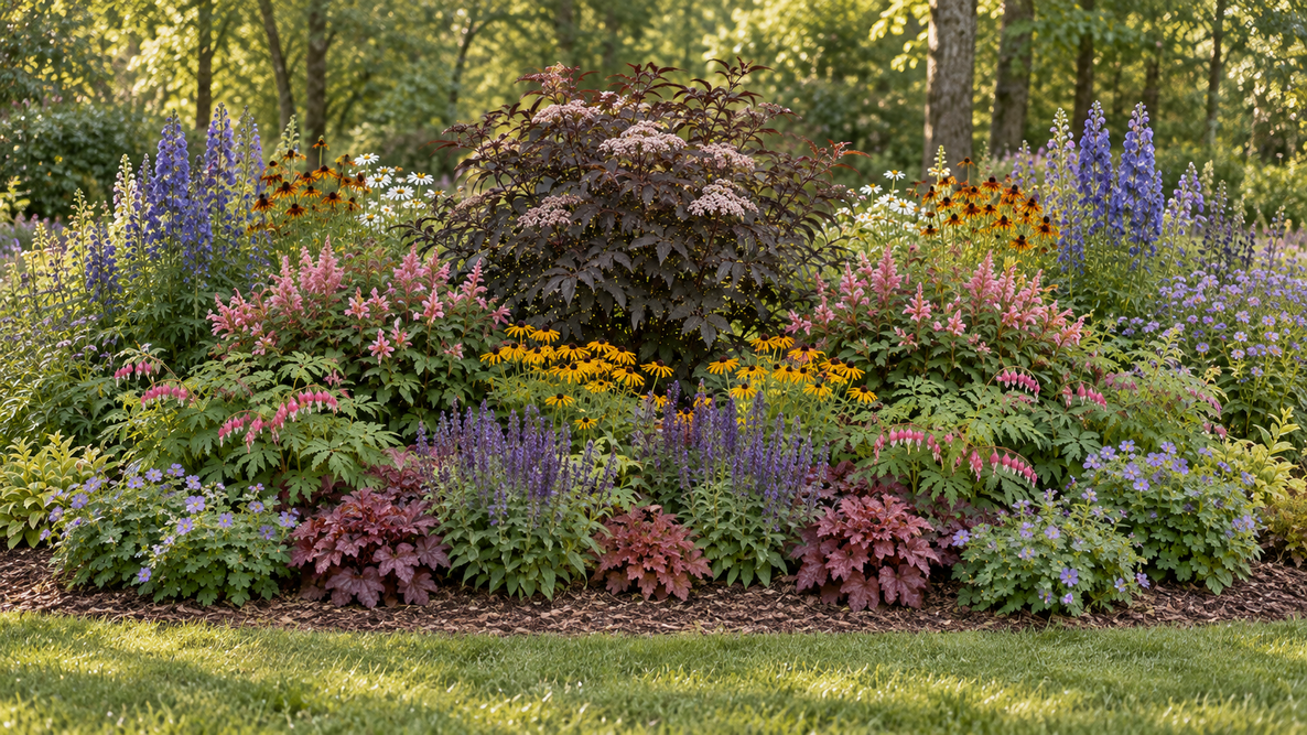 Perennial Flower Garden Bed for 3-Season Color
