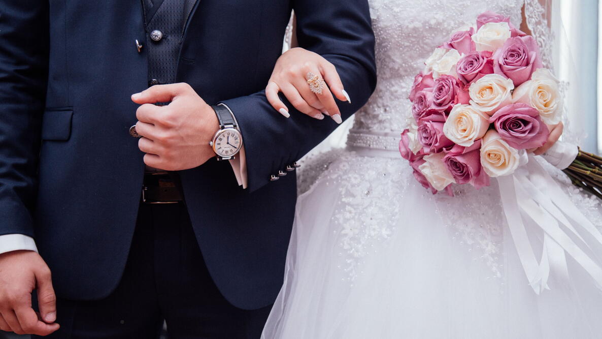 Bride and Groom at a wedding