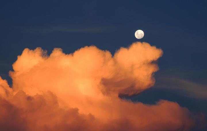 Full moon and clouds