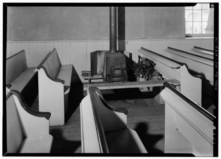 Wood stove in church building, Tarrytown, NY. Photo courtesy of the National Parks Service.