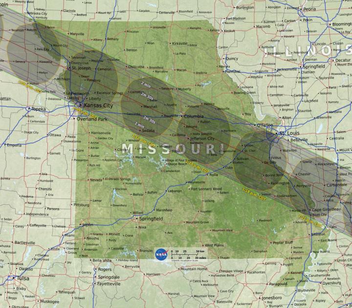 Missouri Eclipse Map by NASA