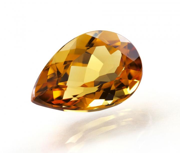 topaz, cut in a tear drop, november birthstone