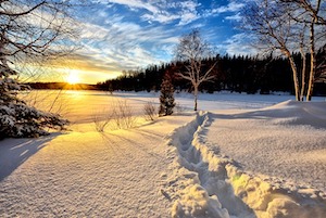 sun on snow