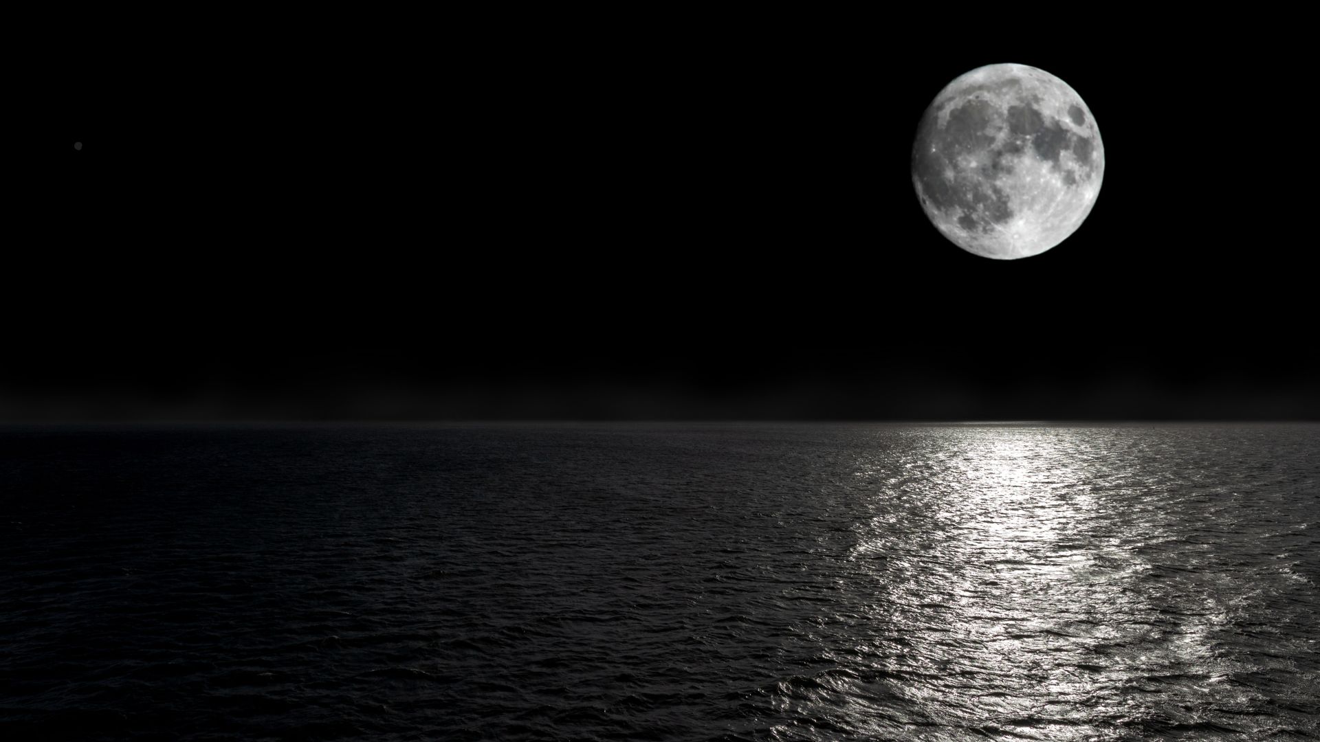 full Moon over the ocean