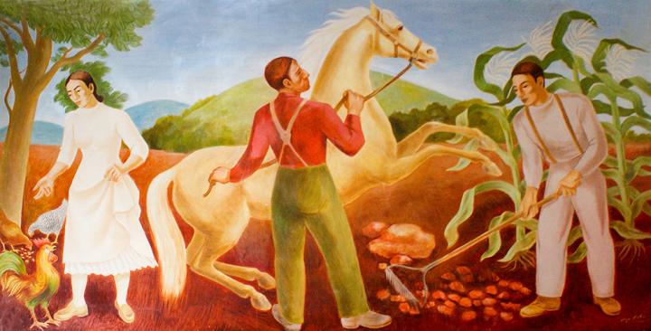 "Cherokee Farming and Animal Husbandry" at the Post Office, by Olga Mohr