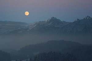 moon over mountains