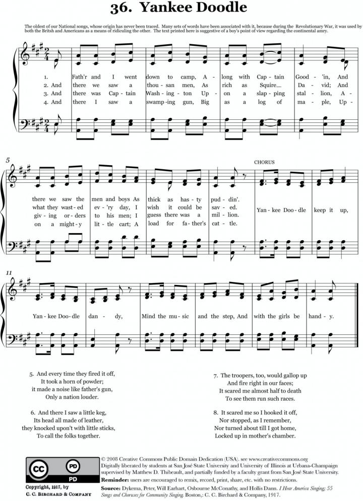 Yankee Doodle lyrics